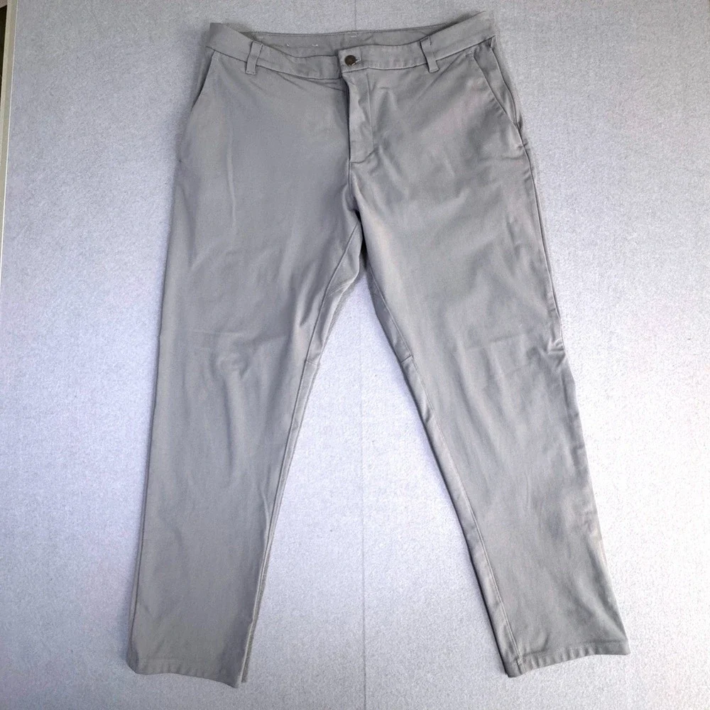 Lululemon Commission Pant Men 36 Grey Slim Fit Performance Chino Trousers 36x29